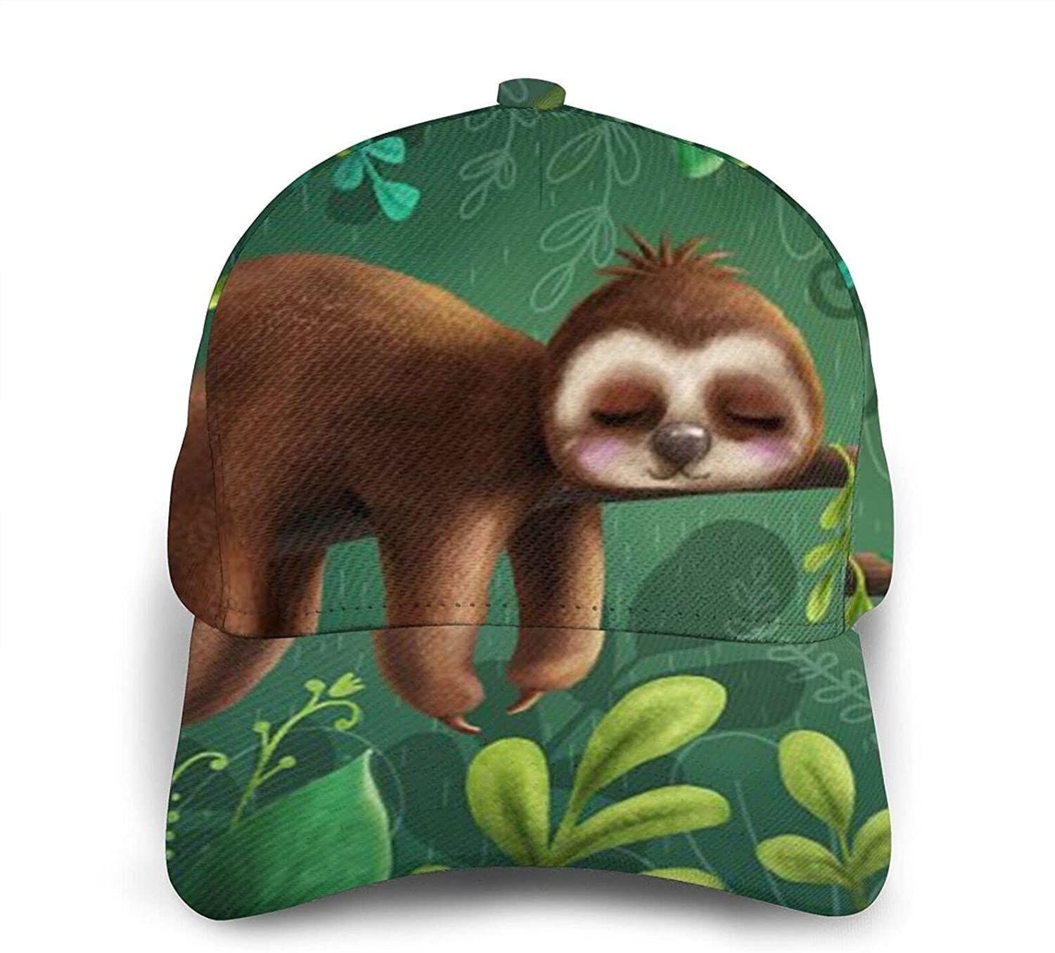 Sloth Classic Baseball 3D Cap Adjustable Twill Sports Dad Hats for Unisex Trucker Hats Custom Hats Gifts For Men & Women