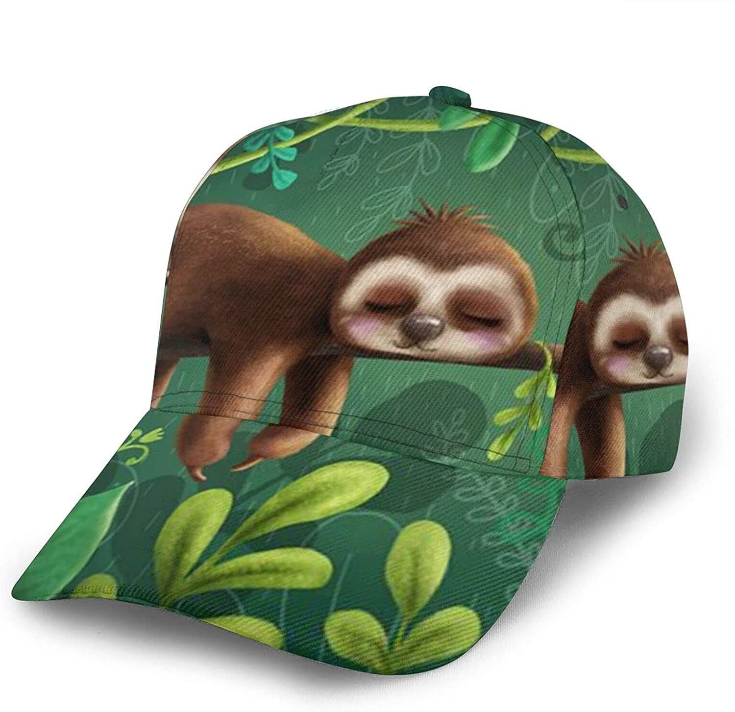 Sloth Classic Baseball 3D Cap Adjustable Twill Sports Dad Hats for Unisex Trucker Hats Custom Hats Gifts For Men & Women