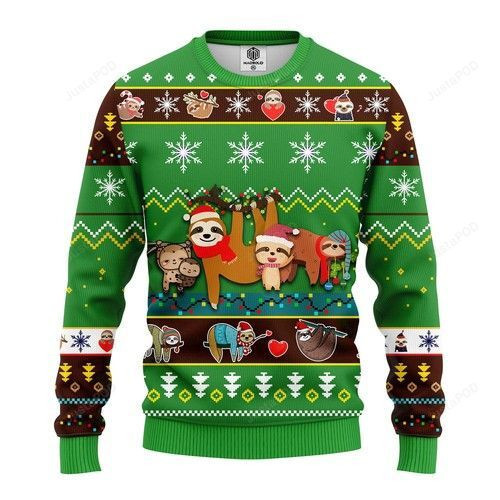 Sloth Cute Noel Ugly Christmas Sweater Adult 3D Funny Matching for family