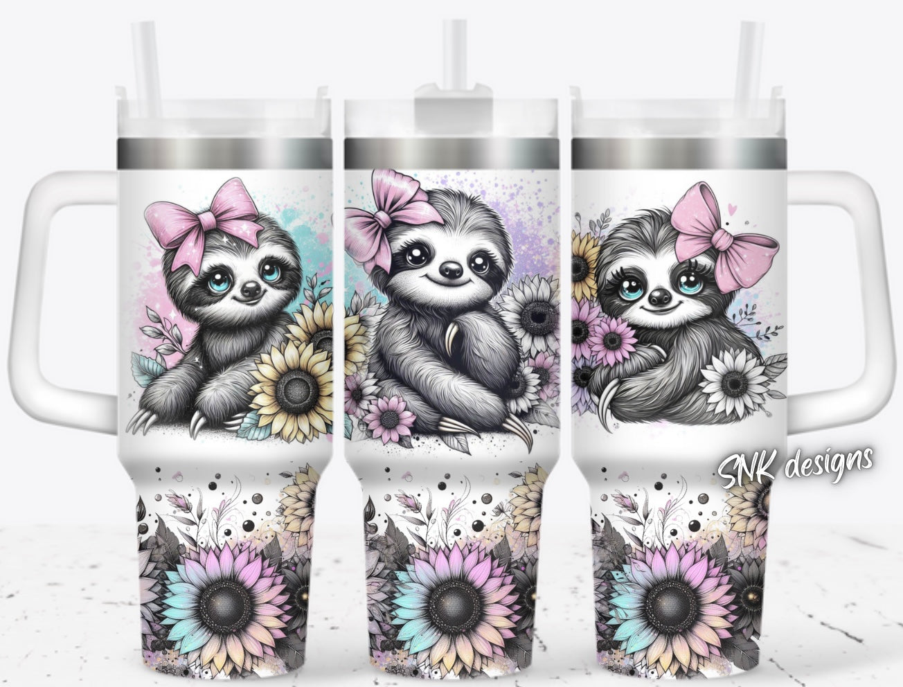 Sloth Flower Custom Stanley Cup 40 oz 30 oz Tumbler With HandleTVC2301706