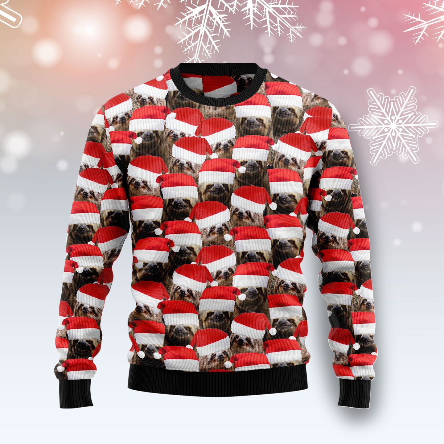 Sloth Group Awesome Ugly Christmas Sweater Adult 3D Funny Matching for family
