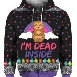 Sloth I?M Dead Inside Ugly Christmas Sweater Adult 3D Funny Matching for family