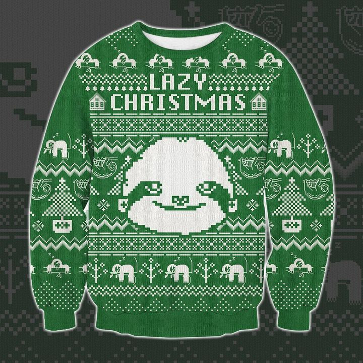 Sloth Lazy Ugly Christmas Sweater Adult 3D Funny Matching for family