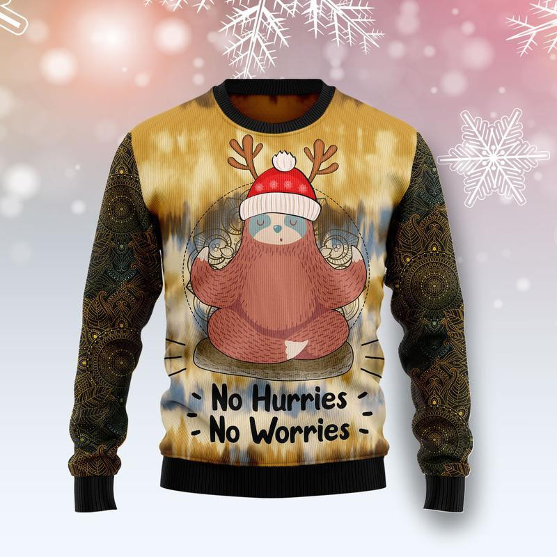 Sloth Mandala Ugly Christmas Sweater Adult 3D Funny Matching for family