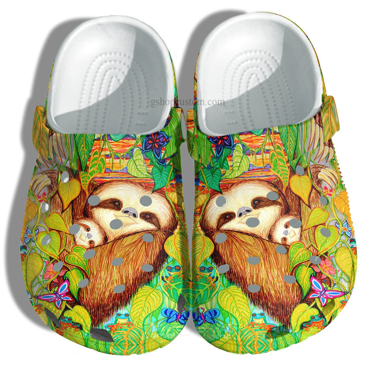 Sloth Mom Shoes - Baby Sloth Mom Jungle Shoes Croc Clogs Gift Mother Day