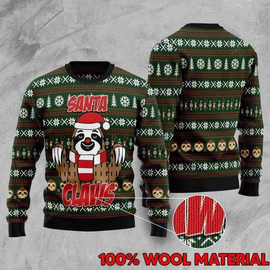 Sloth Santa Ugly Christmas Sweater Adult 3D Funny Matching for family