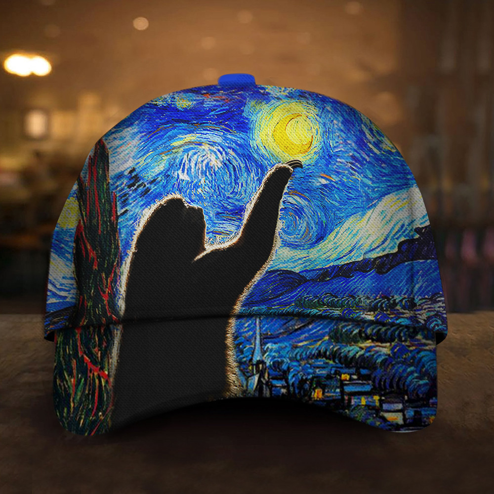 Sloth Starry Night Hat Van Gogh Art Sloth Merchandise Gift For Boyfriend Trucker Hats Custom Hats Gifts For Men & Women