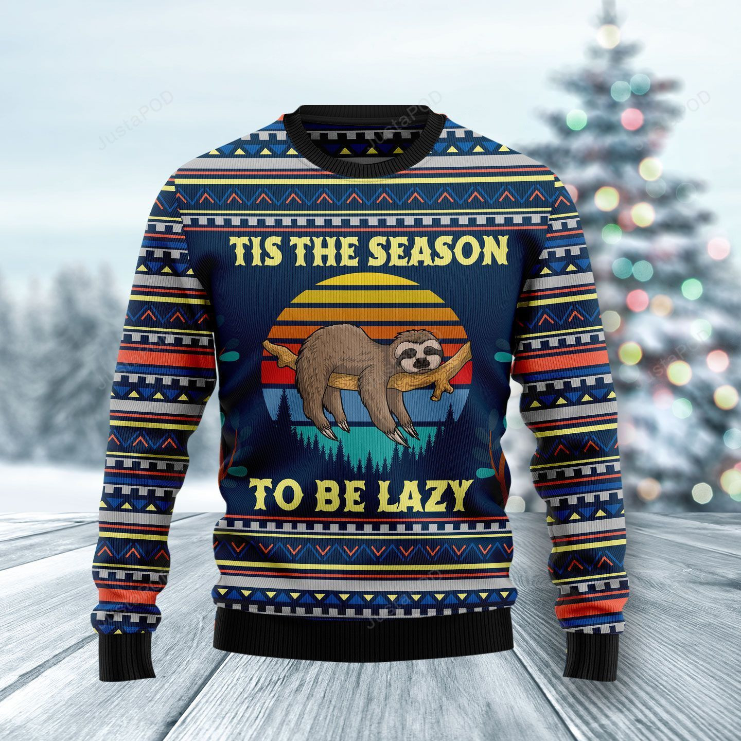 Sloth Tis The Season Ugly Christmas Sweater Adult 3D Funny Matching for family
