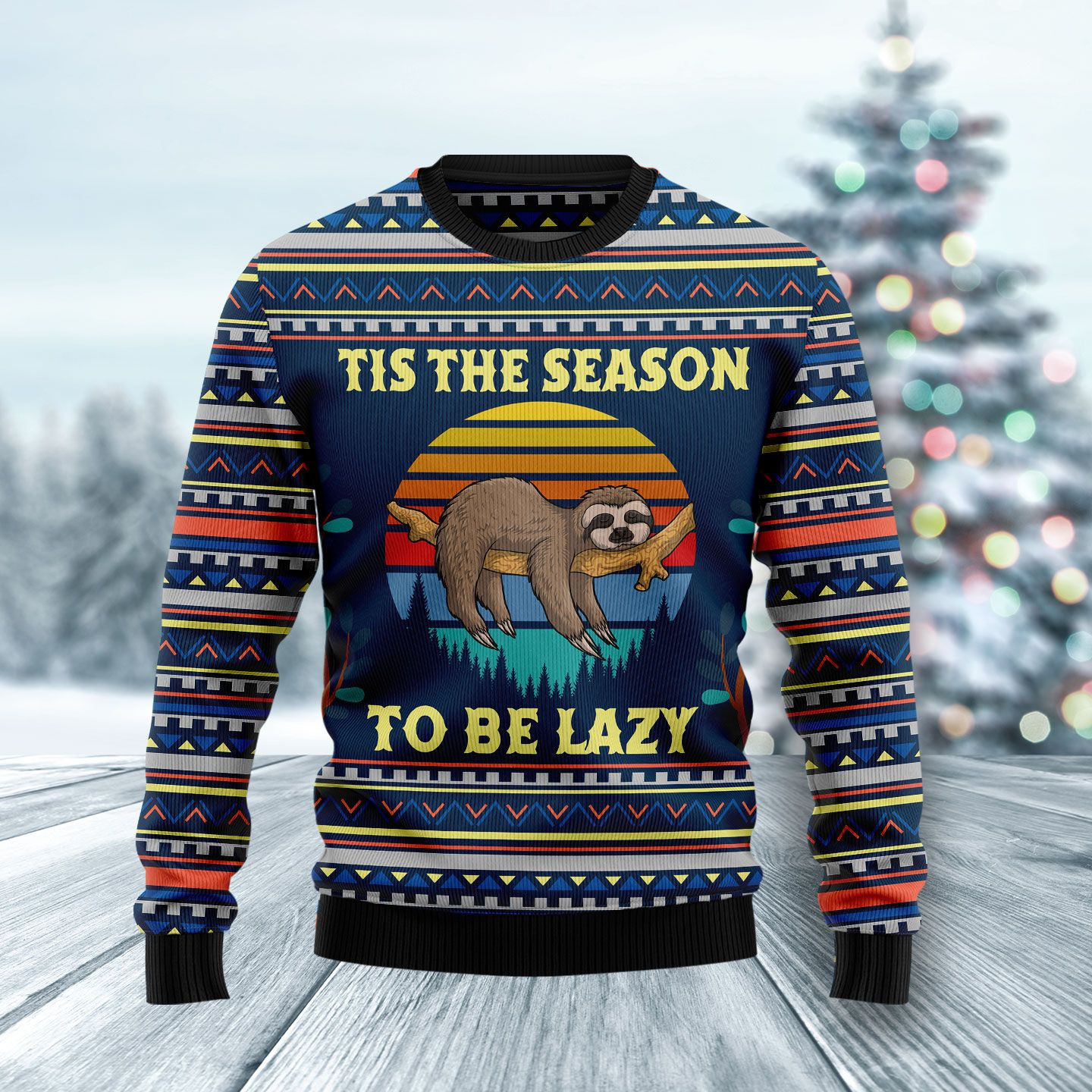 Sloth Tis The Season Ugly Christmas Sweater Adult 3D Funny Matching for family