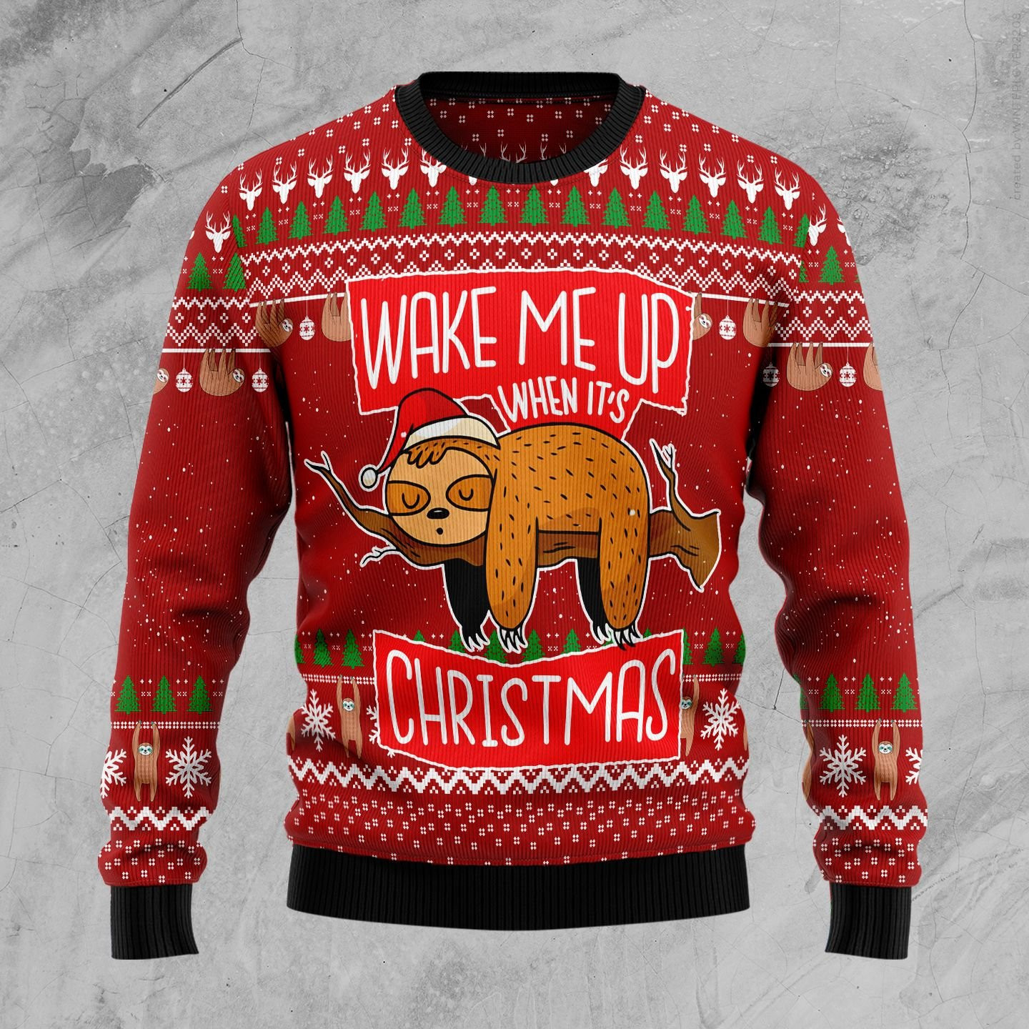 Sloth Ugly Christmas Sweater Adult 3D Funny Matching for family