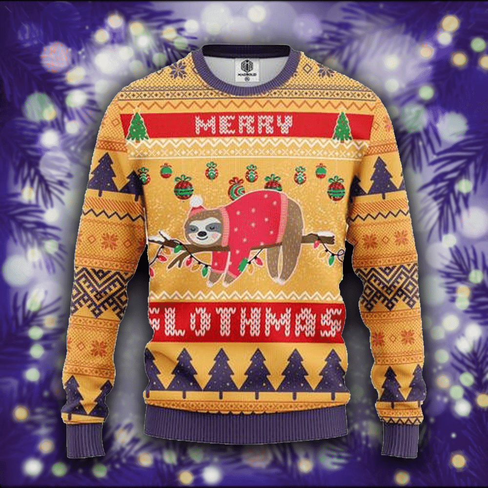 Sloth Ugly Christmas Sweater Adult 3D Funny Matching for family