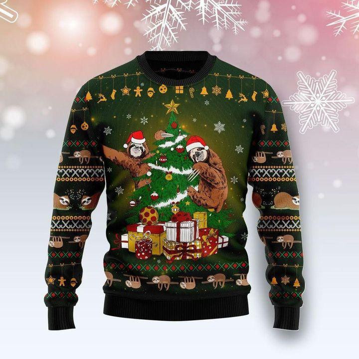 Sloth Ugly Christmas Sweater Adult 3D Funny Matching for family
