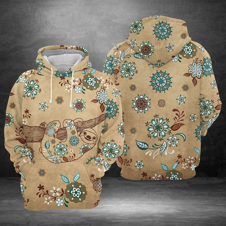 Sloth Vintage 3D All Over Print Hoodie, Zip Hoodie