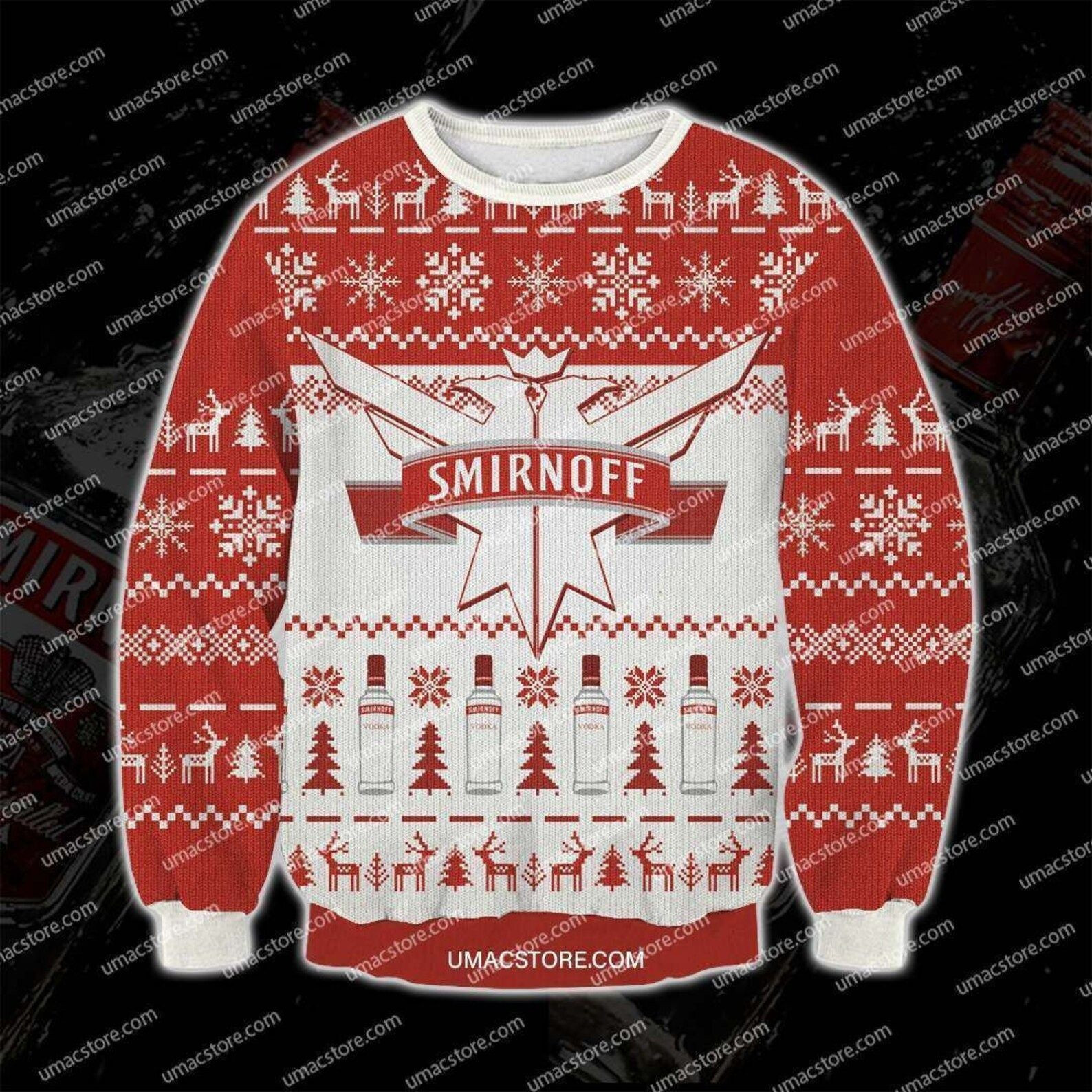 Smirnoff Ugly Christmas Sweater Adult 3D Funny Matching for family