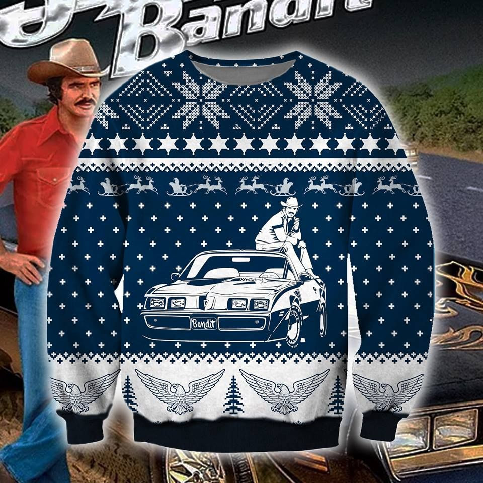 Smokey And The Bandit Knitting Pattern Car For Unisex Ugly Christmas Sweater Adult 3D Funny Matching for family