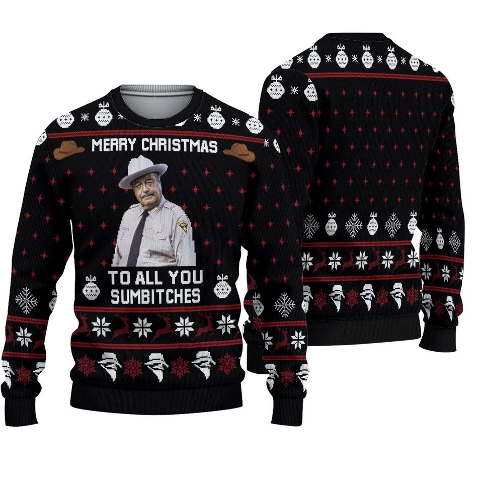 Smokey And The Bandit Merry Christmas To All You Sumbitches Ugly Sweater
