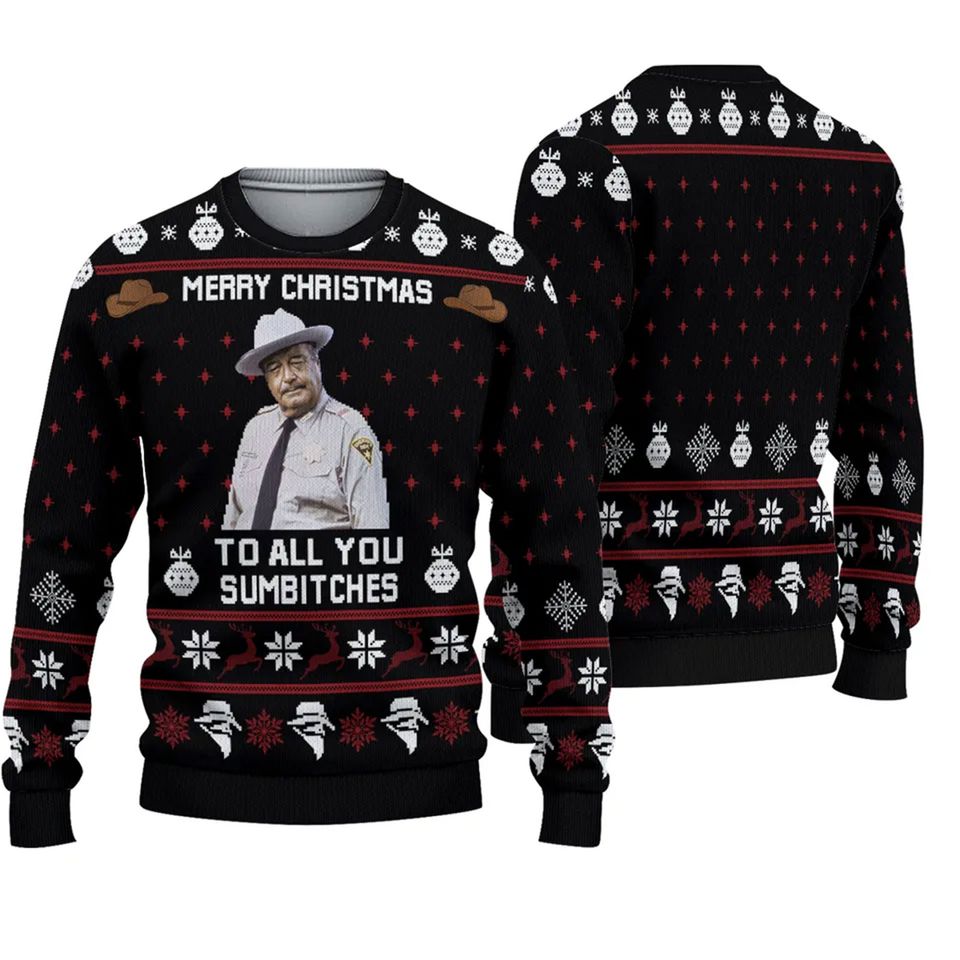Smokey And The Bandit Merry Christmas To All You Sumbitches Ugly Sweater