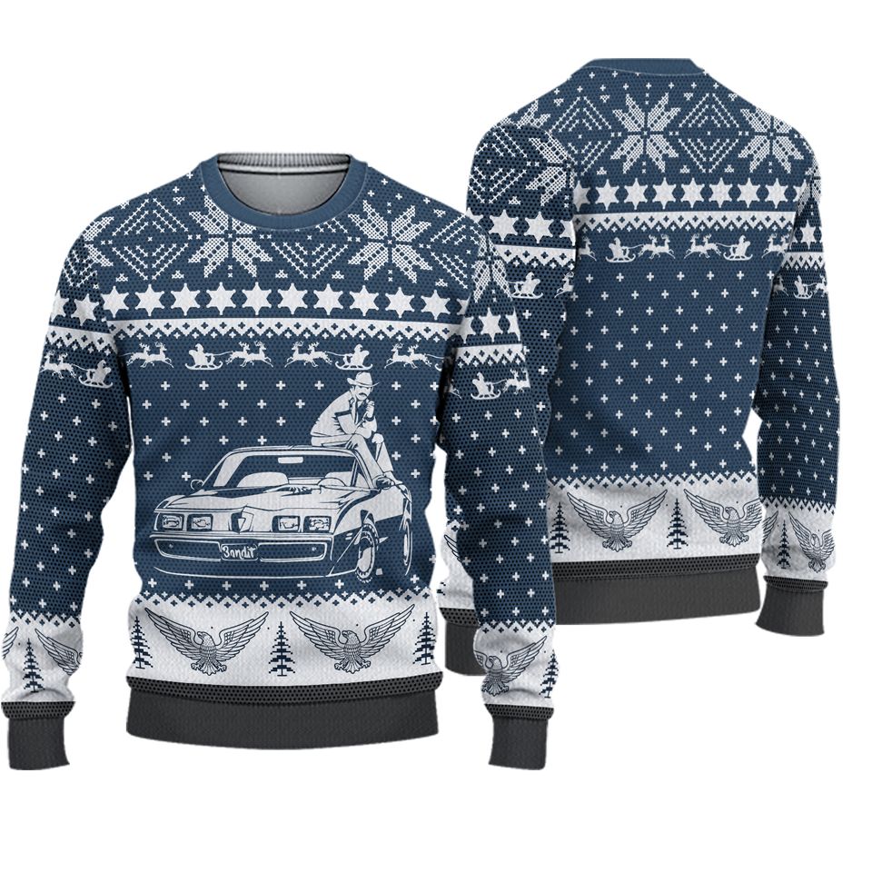 Smokey and the Bandit Merry Christmas Ugly Sweater, Gift For Smokey and the Bandit Fans