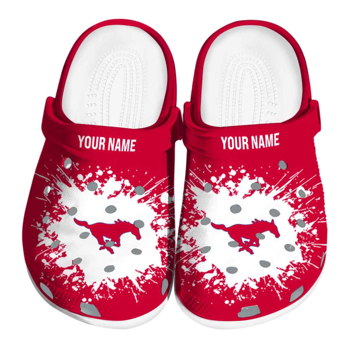 SMU Mustangs NCAA Sport Crocs Crocband Clogs Shoes Comfortable For Men Women and Kids