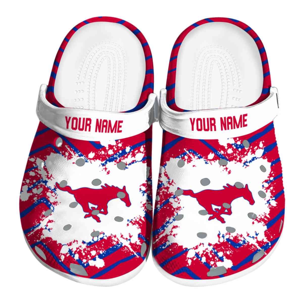 SMU Mustangs NCAA Sport Crocs Crocband Clogs Shoes Comfortable For Men Women and Kids