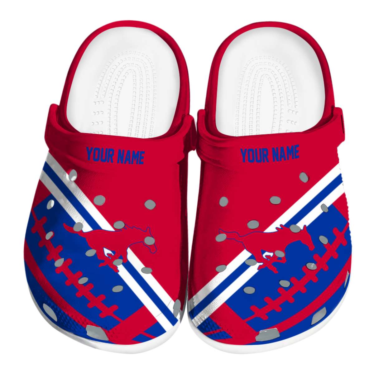 SMU Mustangs NCAA Sport Crocs Crocband Clogs Shoes Comfortable For Men Women and Kids