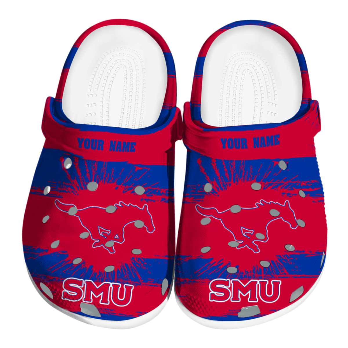 SMU Mustangs NCAA Sport Crocs Crocband Clogs Shoes Comfortable For Men Women and Kids