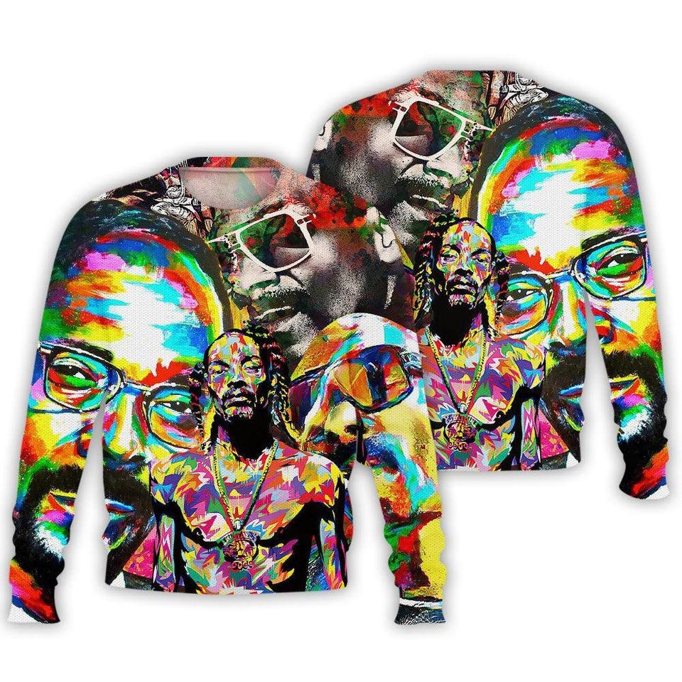 Snoop Dogg Shirt Colorful Pattern Vintage Hip Hop 3D Sweater