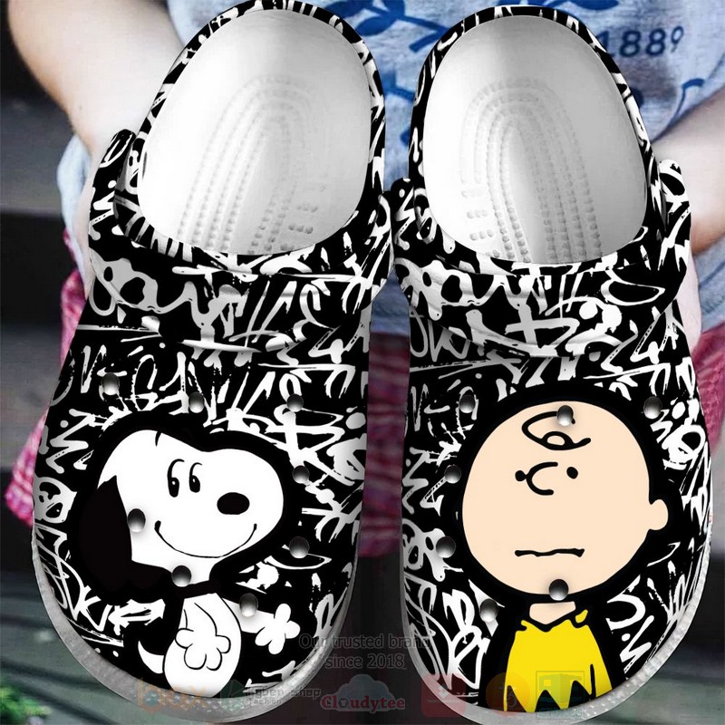 Snoopy and Charlie Brown Cartoon Crocs Crocband Clogs Shoes Comfortable For Men Women and Kids