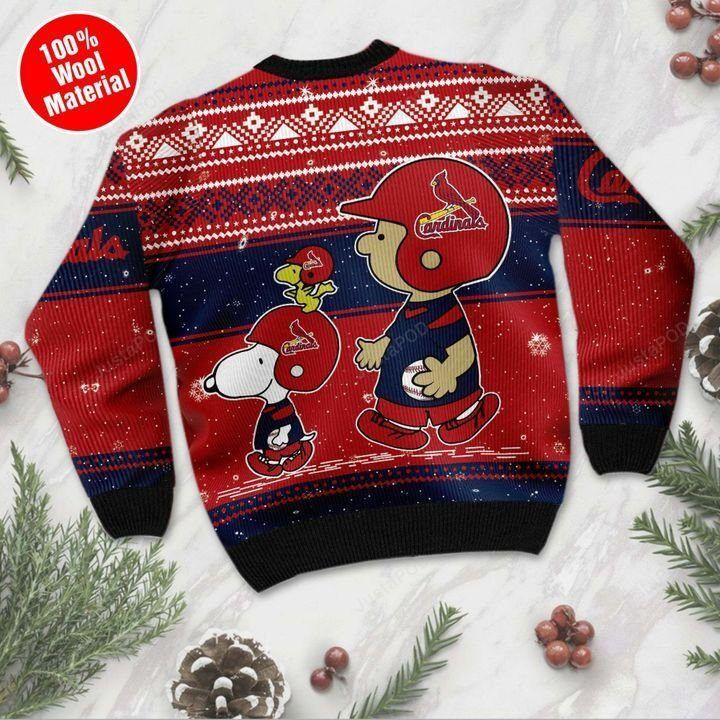 Snoopy And Charlie Brown St Louis Cardinals Ugly Christmas Sweater Adult 3D Funny Matching for family