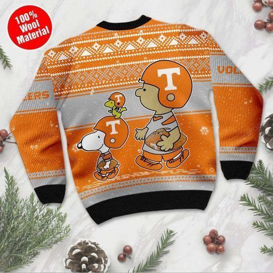 Snoopy And Charlie Brown Tennessee Volunteers Ugly Christmas Sweater Adult 3D Funny Matching for family