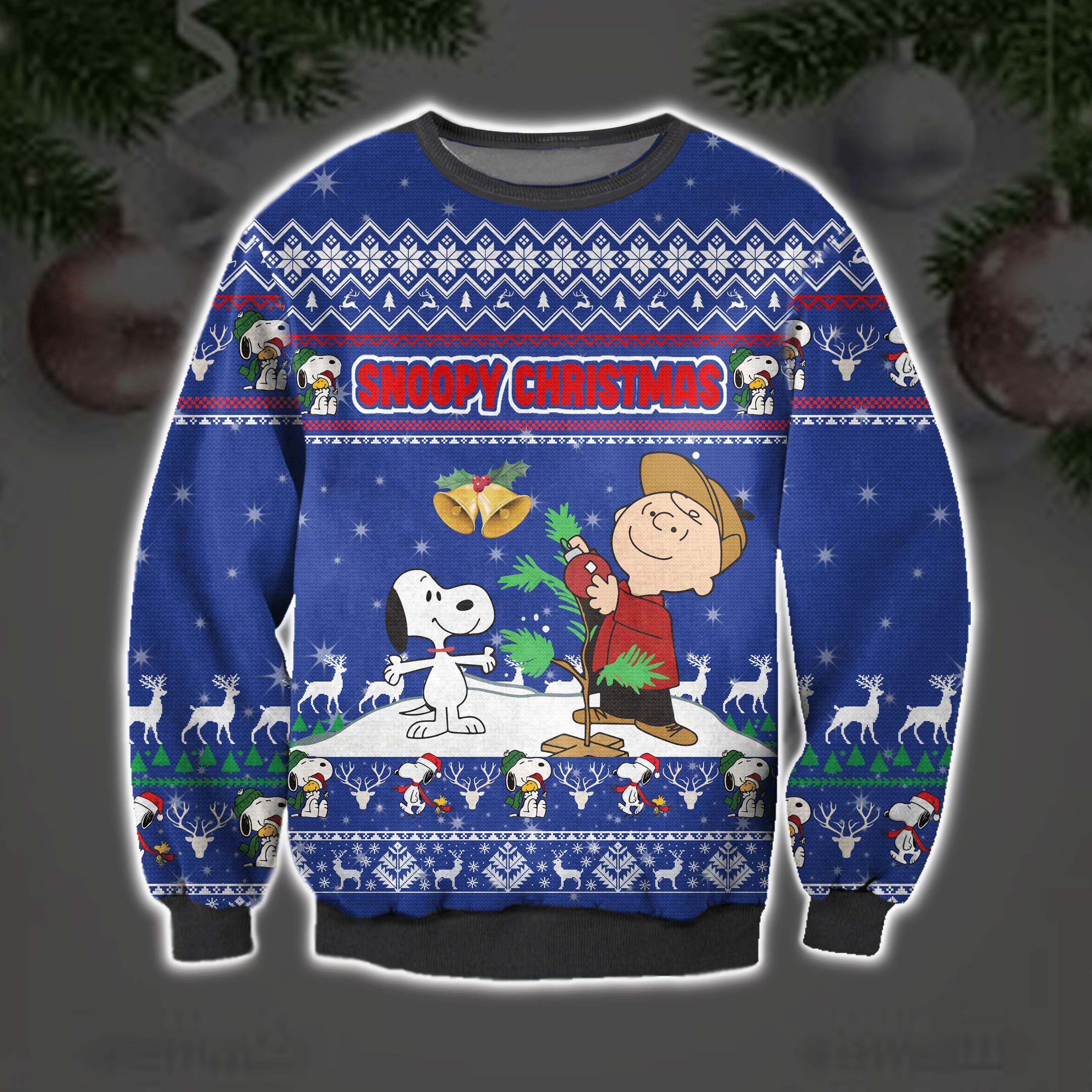 Snoopy And Charlie Brown Ugly Christmas Sweater Adult 3D Funny Matching for family