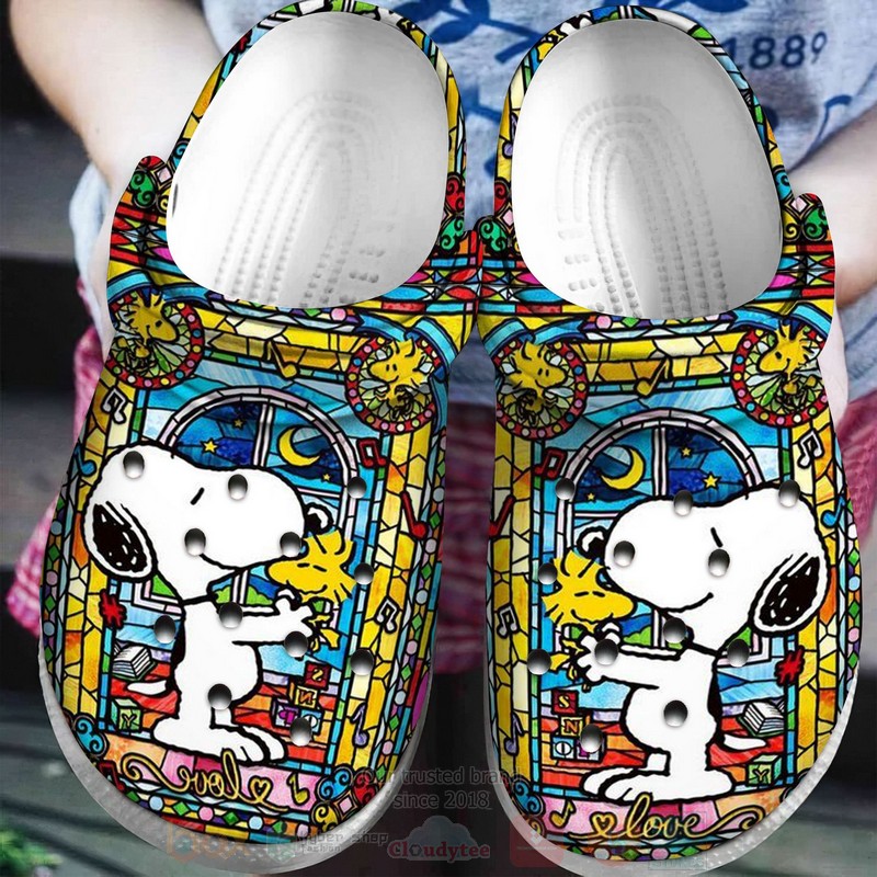 Snoopy and Woodstock Cartoon Crocs Crocband Clogs Shoes Comfortable For Men Women and Kids