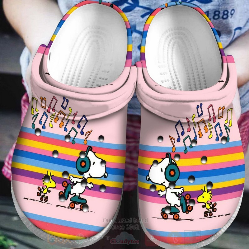 Snoopy and Woodstock Cartoon Crocs Crocband Clogs Shoes Comfortable For Men Women and Kids