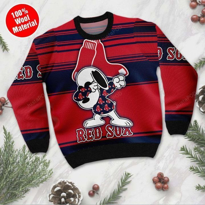 Snoopy Boston Red Sox Ugly Christmas Sweater Adult 3D Funny Matching for family