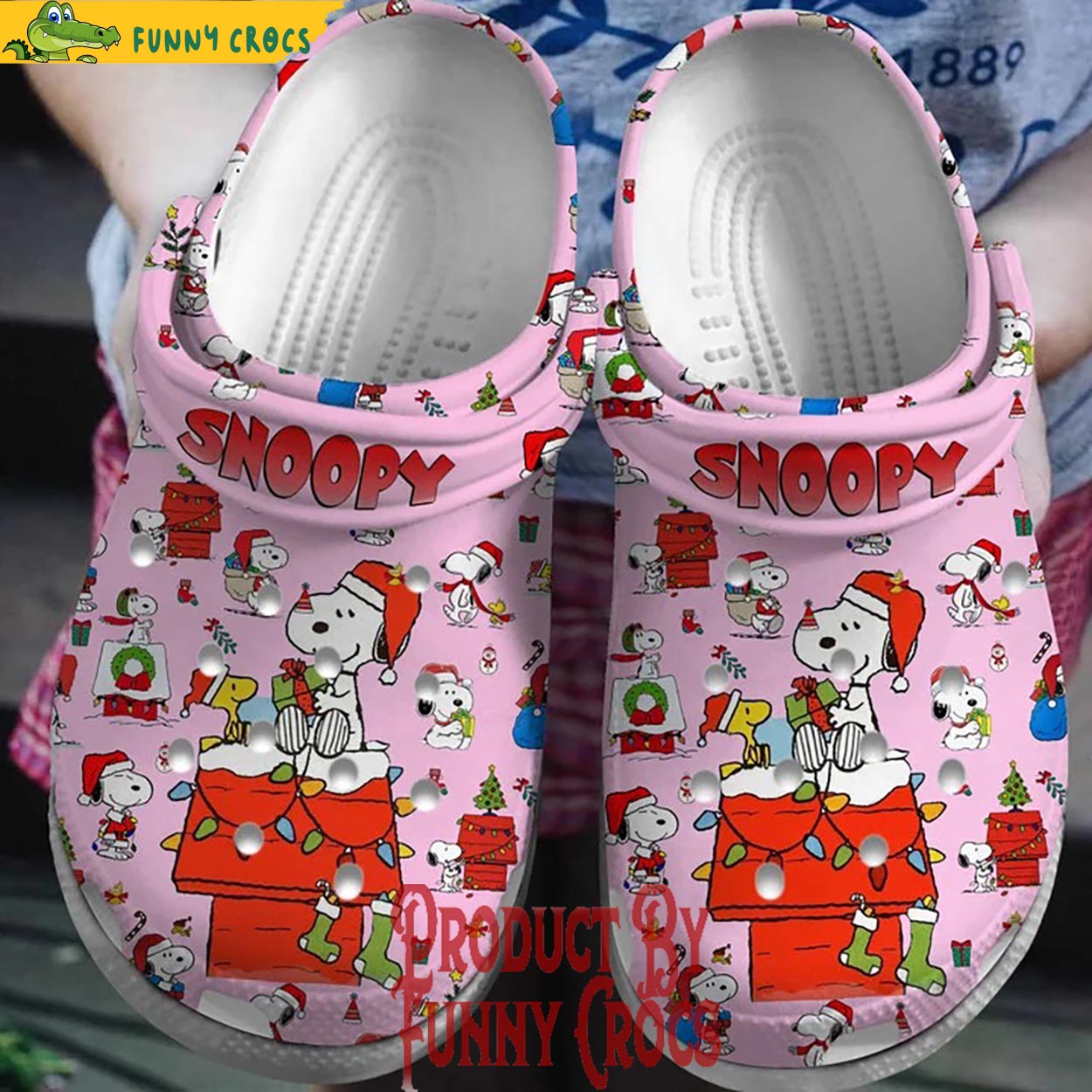 Snoopy Cartoon Christmas Crocs Crocband Clogs Shoes Comfortable For Men Women and Kids