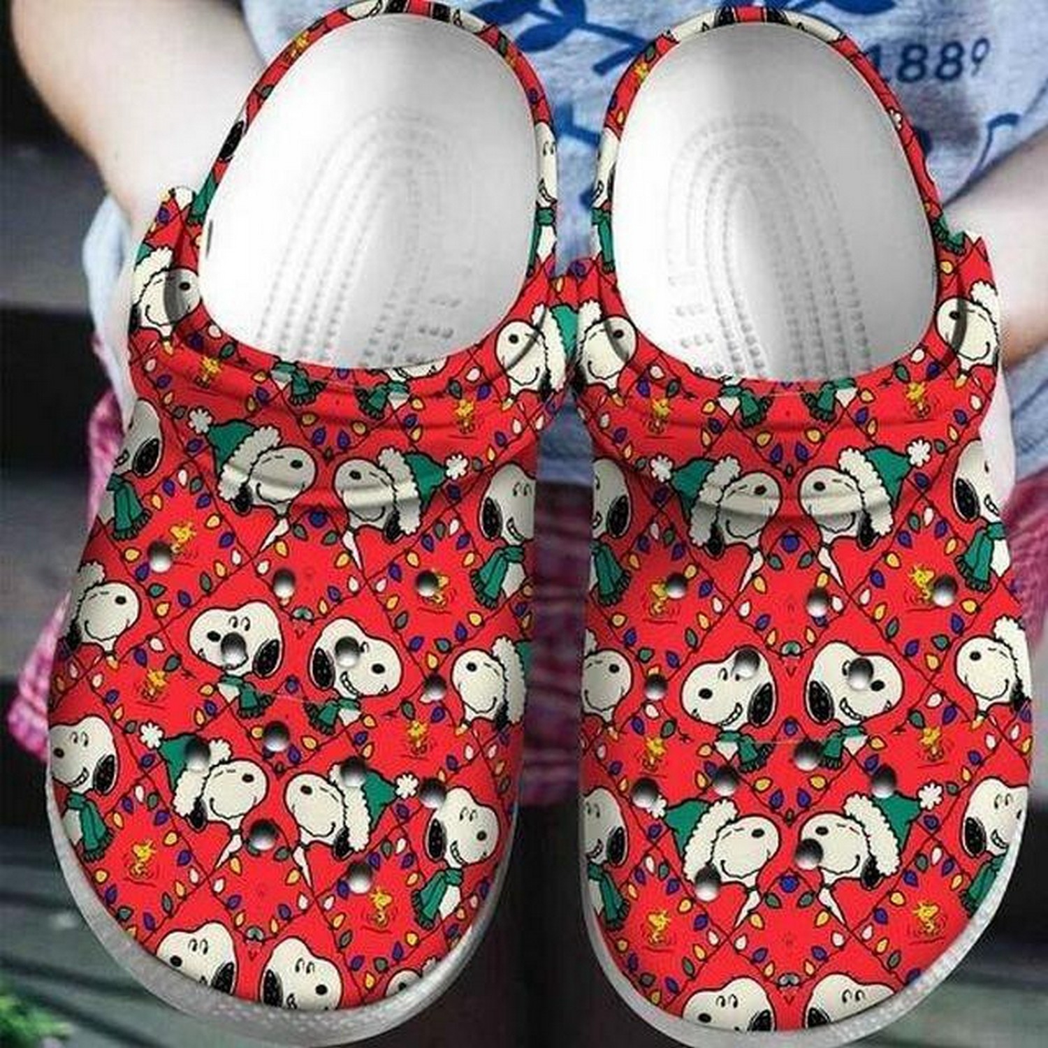 Snoopy Cartoon Christmas Crocs Crocband Clogs Shoes Comfortable For Men Women and Kids