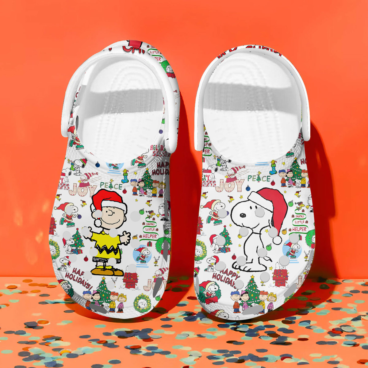 Snoopy Cartoon Christmas Crocs Crocband Clogs Shoes Comfortable For Men Women and Kids