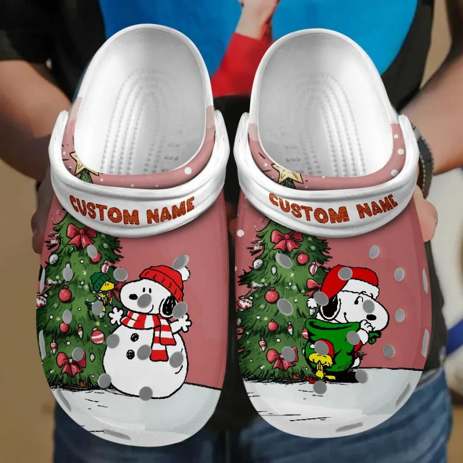 Snoopy Cartoon Christmas Crocs Crocband Clogs Shoes Comfortable For Men Women and Kids