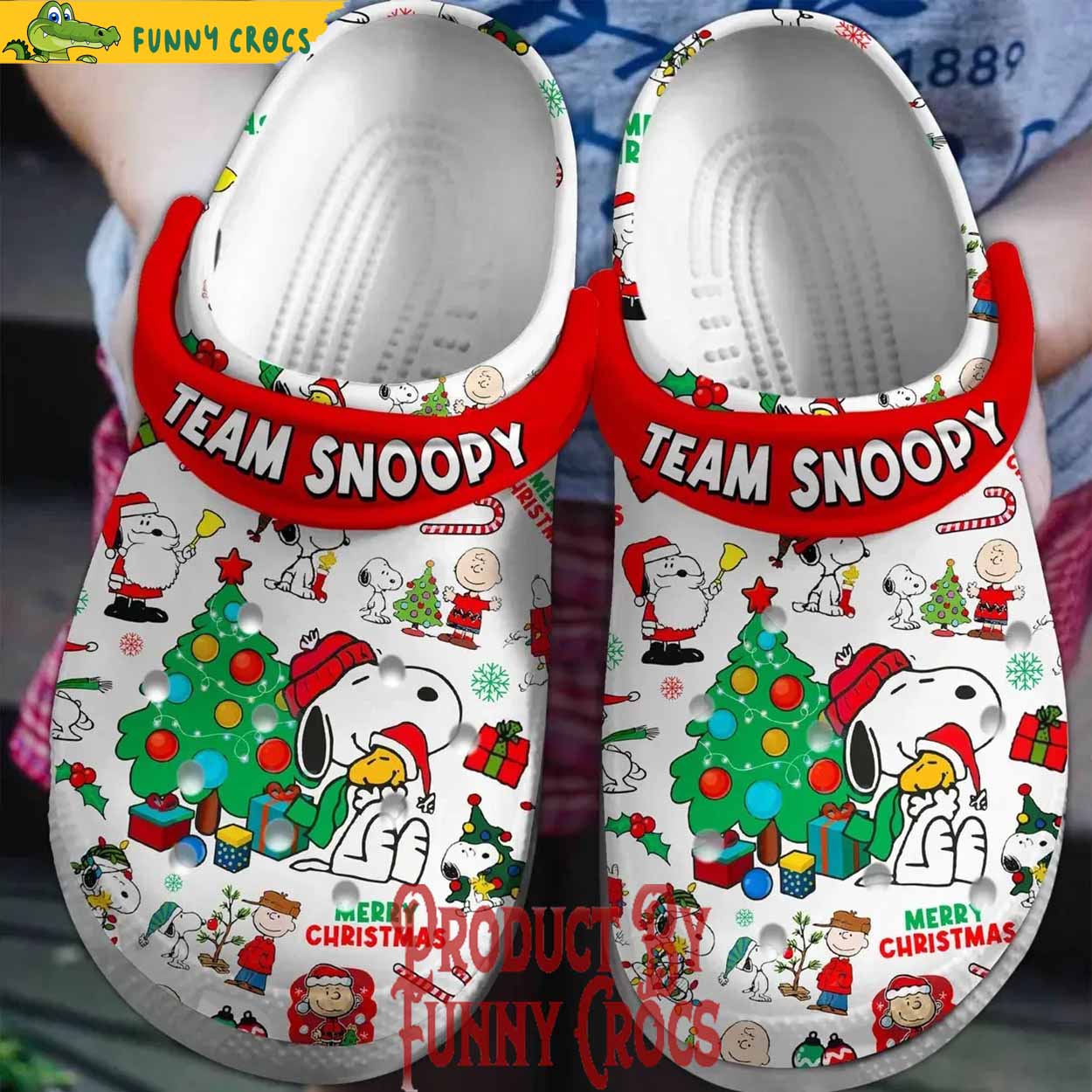 Snoopy Cartoon Christmas Crocs Crocband Clogs Shoes Comfortable For Men Women and Kids