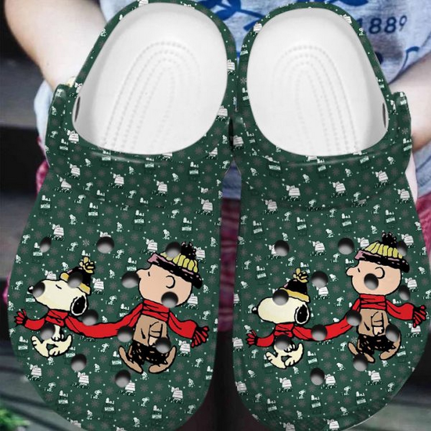 Snoopy Cartoon Christmas Crocs Crocband Clogs Shoes Comfortable For Men Women and Kids