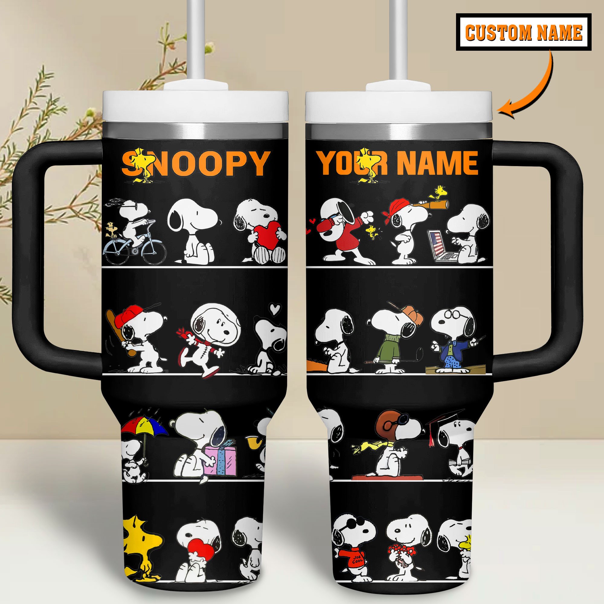 Snoopy Cartoon Custom Stanley Cup 40 oz 30 oz Tumbler With HandleTVC2301324