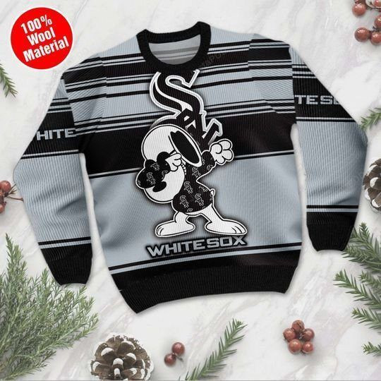 Snoopy Chicago White Sox Ugly Christmas Sweater Adult 3D Funny Matching for family