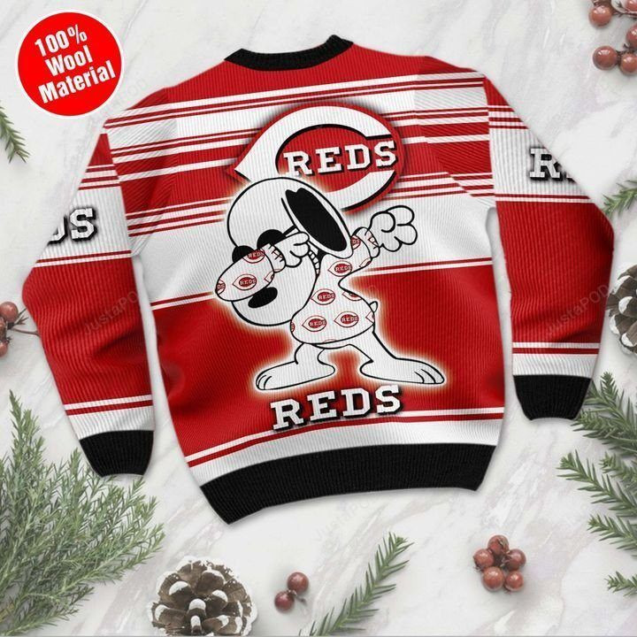 Snoopy Cincinnati Reds For Baseball Lover Ugly Christmas Sweater Adult 3D Funny Matching for family
