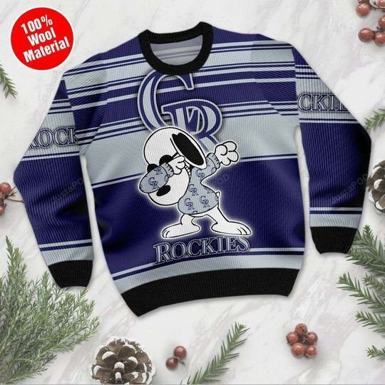 Snoopy Colorado Rockies Ugly Christmas Sweater Adult 3D Funny Matching for family