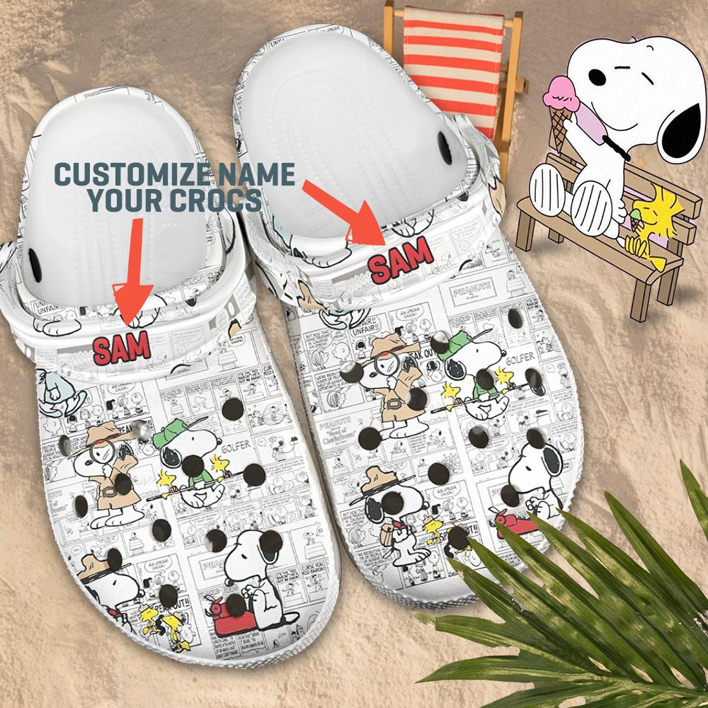 Snoopy Crocs Crocband Shoes Comfortable Clogs for men women New