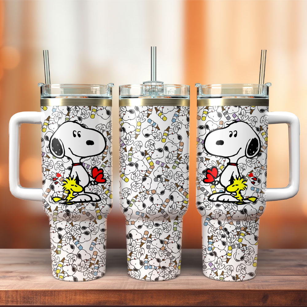 Snoopy Dog Pattern Cartoon Custom Stanley Cup 40 oz 30 oz Tumbler With HandleTVC2301246