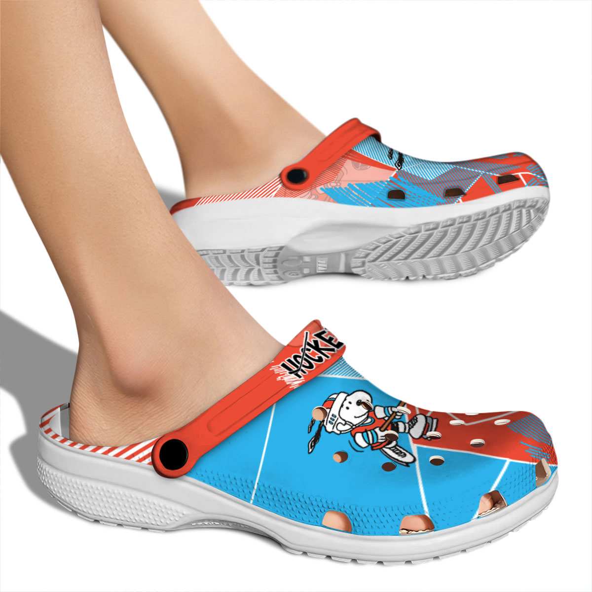 Snoopy Hockey Cartoon Sport Crocs Crocband Clogs Shoes Comfortable For Men Women and Kids - Image 2