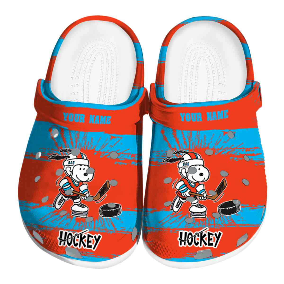 Snoopy Hockey Cartoon Sport Crocs Crocband Clogs Shoes Comfortable For Men Women and Kids