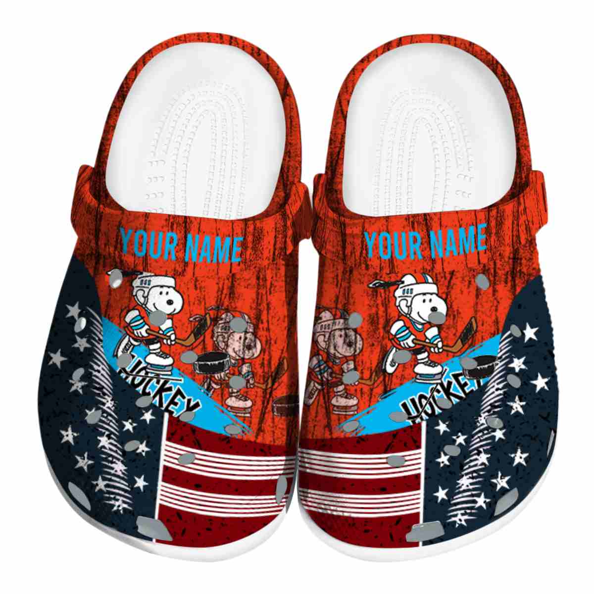 Snoopy Hockey Cartoon Sport Crocs Crocband Clogs Shoes Comfortable For Men Women and Kids