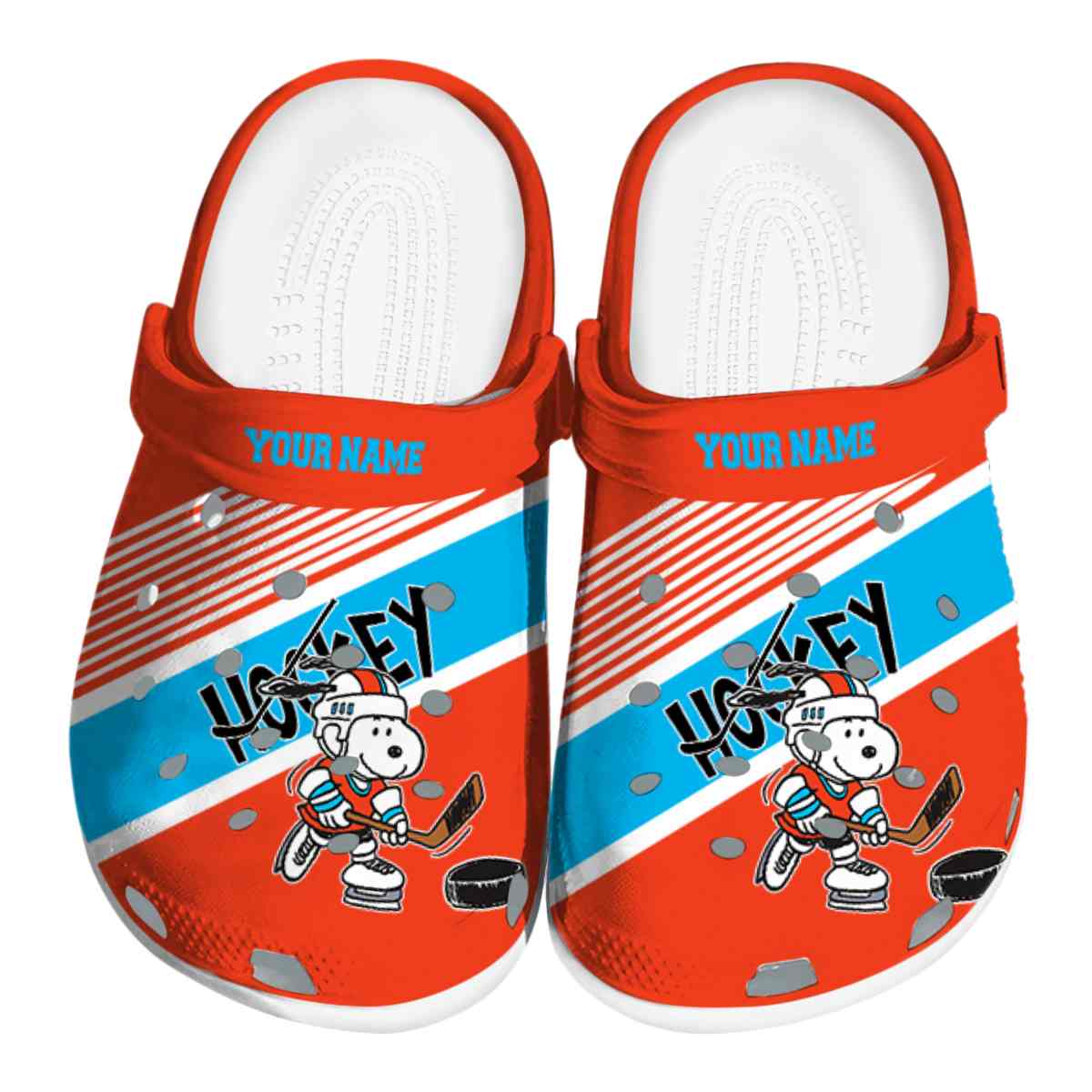 Snoopy Hockey Cartoon Sport Crocs Crocband Clogs Shoes Comfortable For Men Women and Kids